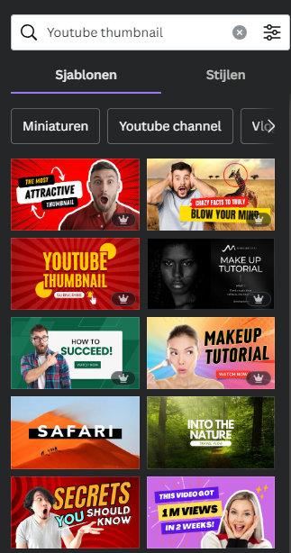 Youtube thumbnail Canva